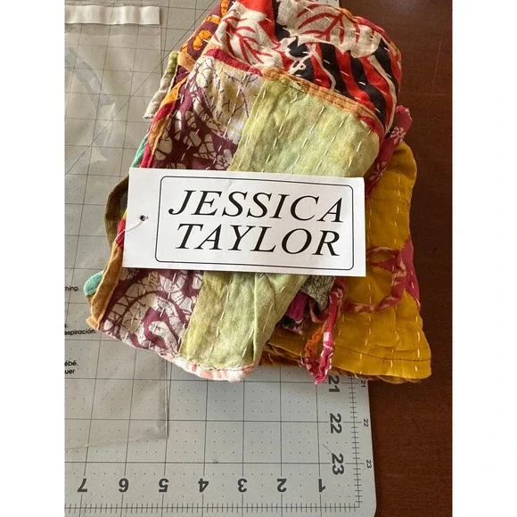 Jessica Taylor Kantha Patchwork 2 Piece Set Multicolor NWT Halter Tank , Shorts - Picture 8 of 9